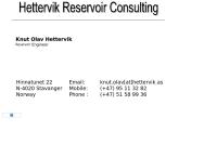 Hettervik Reservoir Consulting